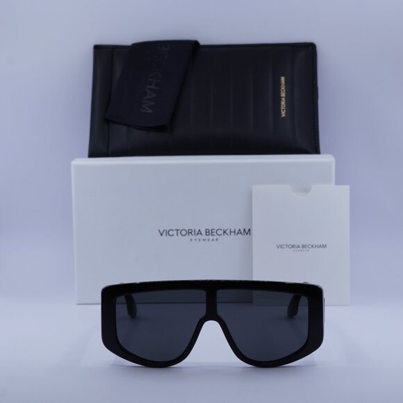 Victoria Beckham VB664S 001 Shield Sunglasses – Black/Dark Grey main image 10